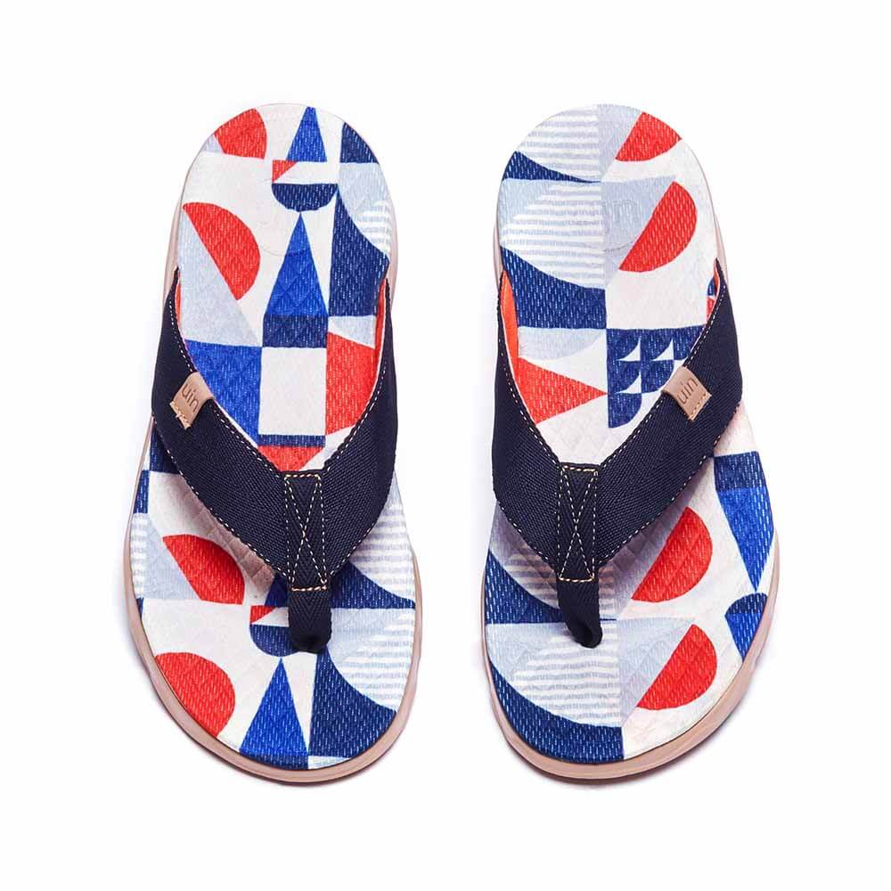 Cube Love Women Majorca Flip Flops Art Painted Travel Shoes