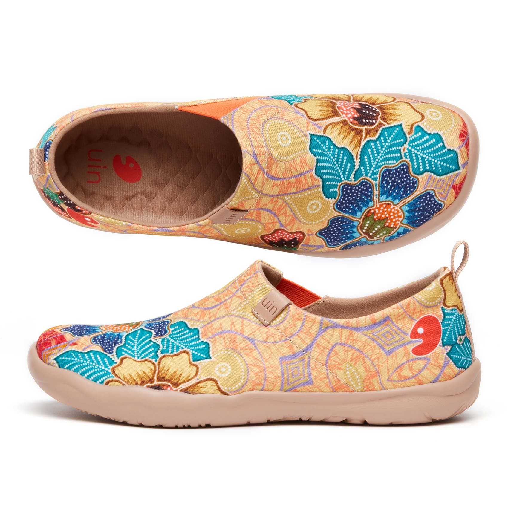 UIN Footwear Women Batik Flower Toledo I Women-Canada Local Delivery Canvas loafers