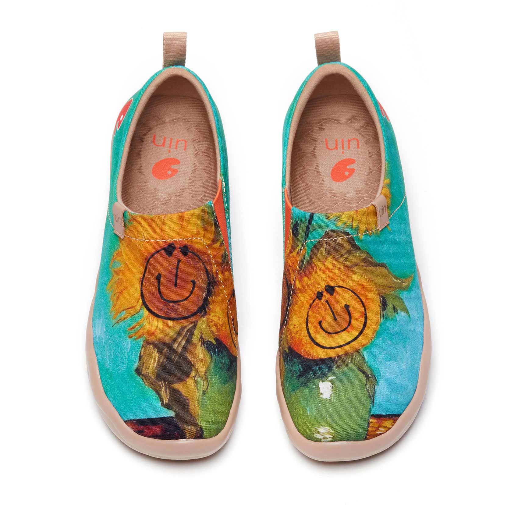 UIN Footwear Women Foral Smiley Toledo I Women-US Local Delivery Canvas loafers