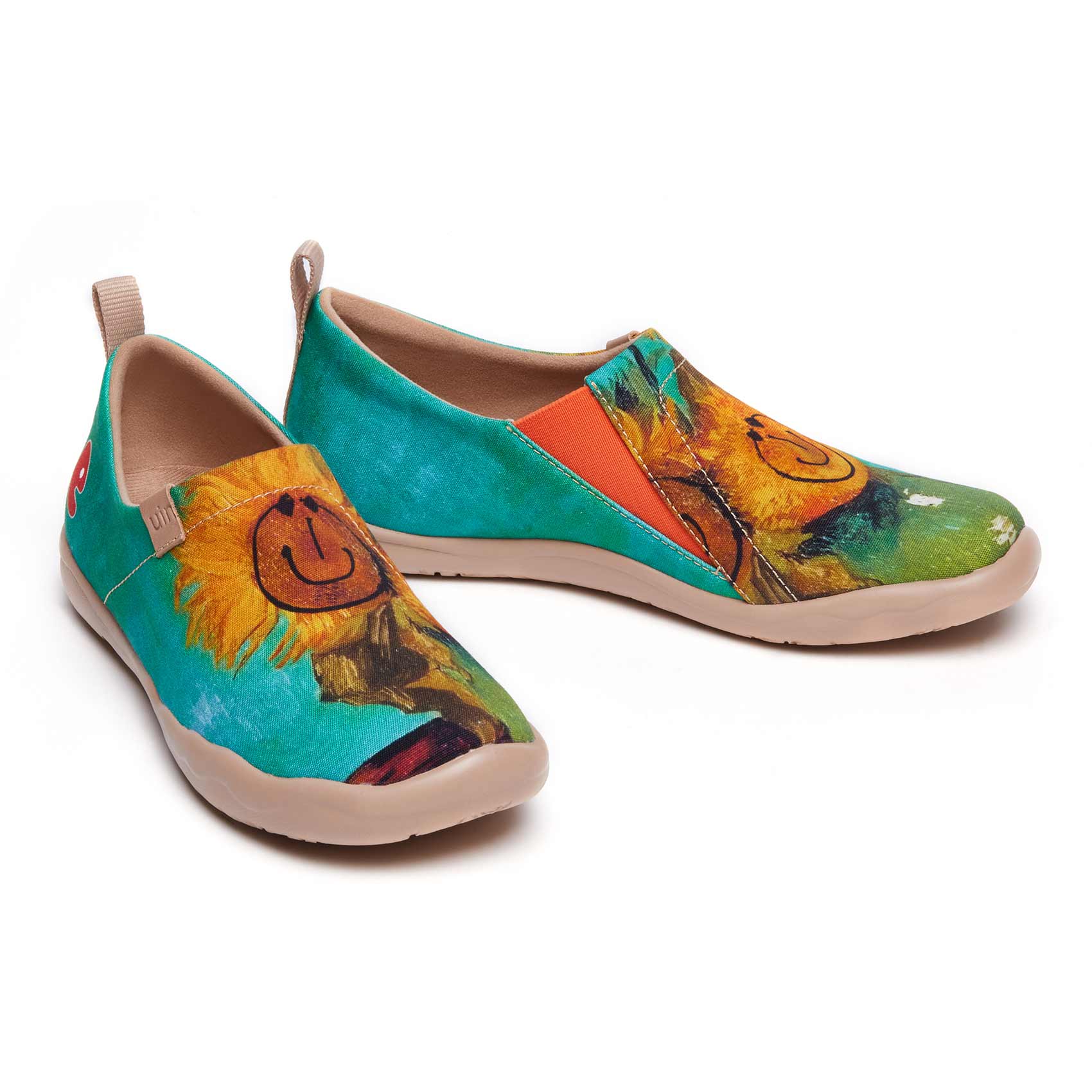 UIN Footwear Women Foral Smiley Toledo I Women-US Local Delivery Canvas loafers