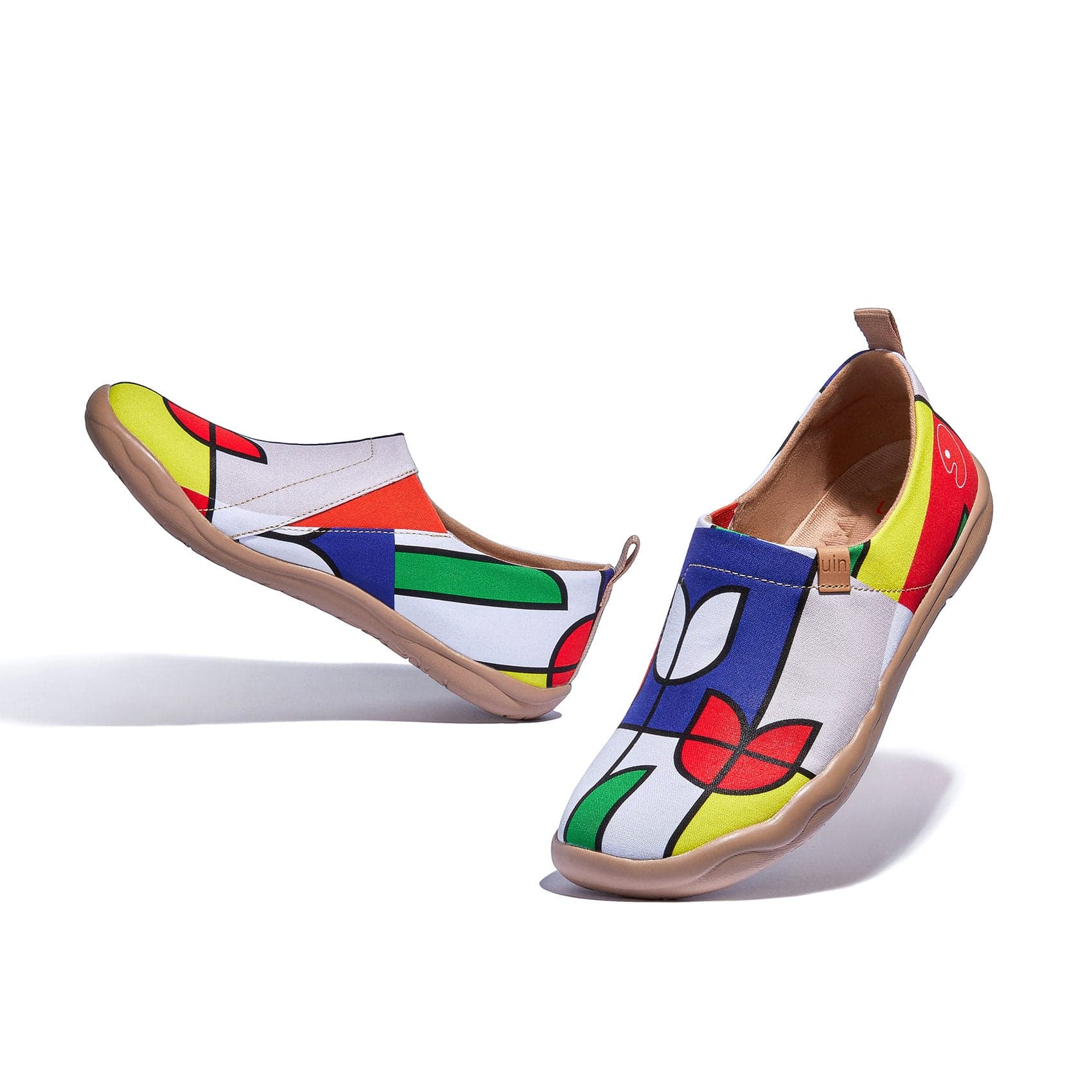 UIN Footwear Women Geometric Tulips Toledo I Women-US Local Delivery Canvas loafers