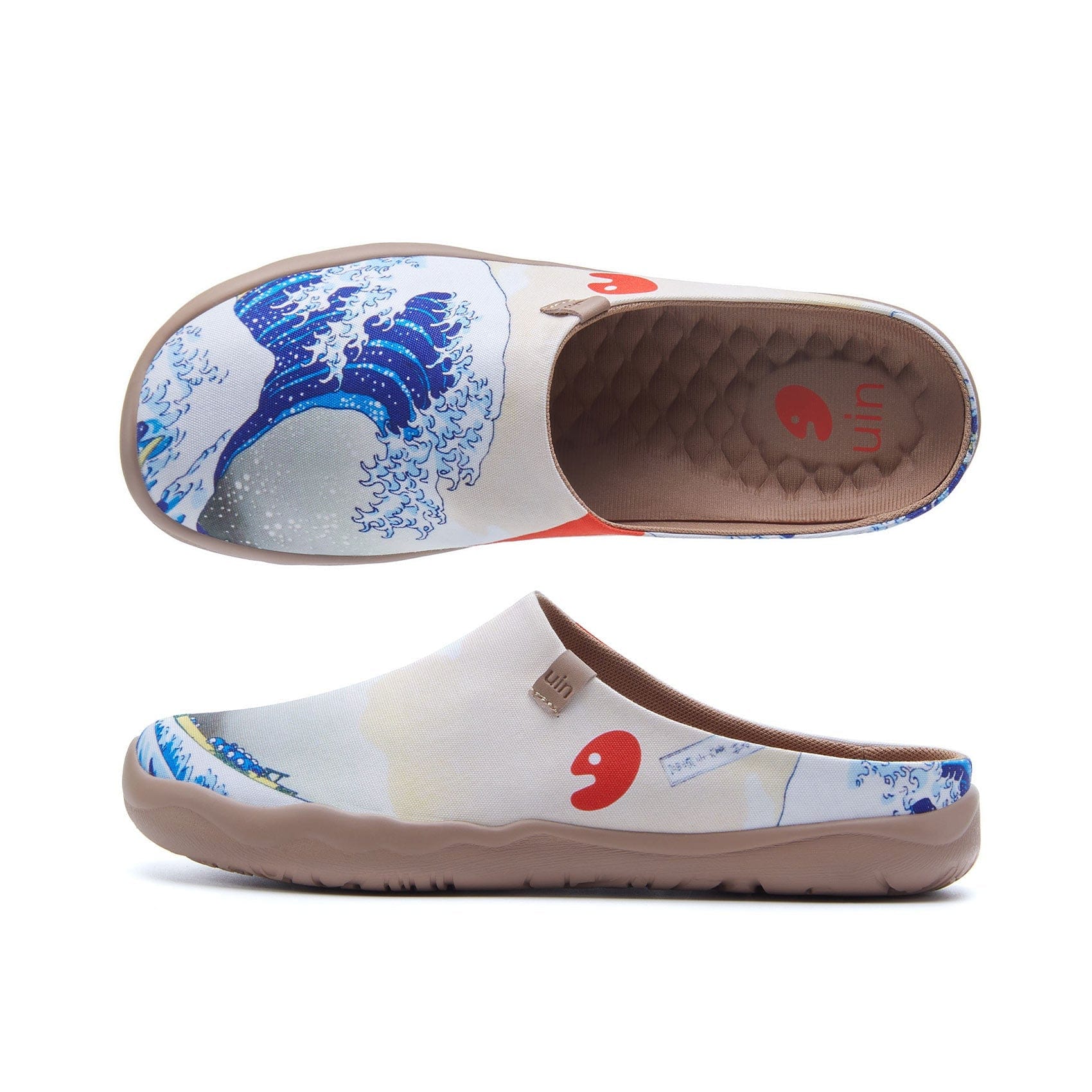 UIN Footwear Women Great Wave off Kanagawa Slipper Canvas loafers