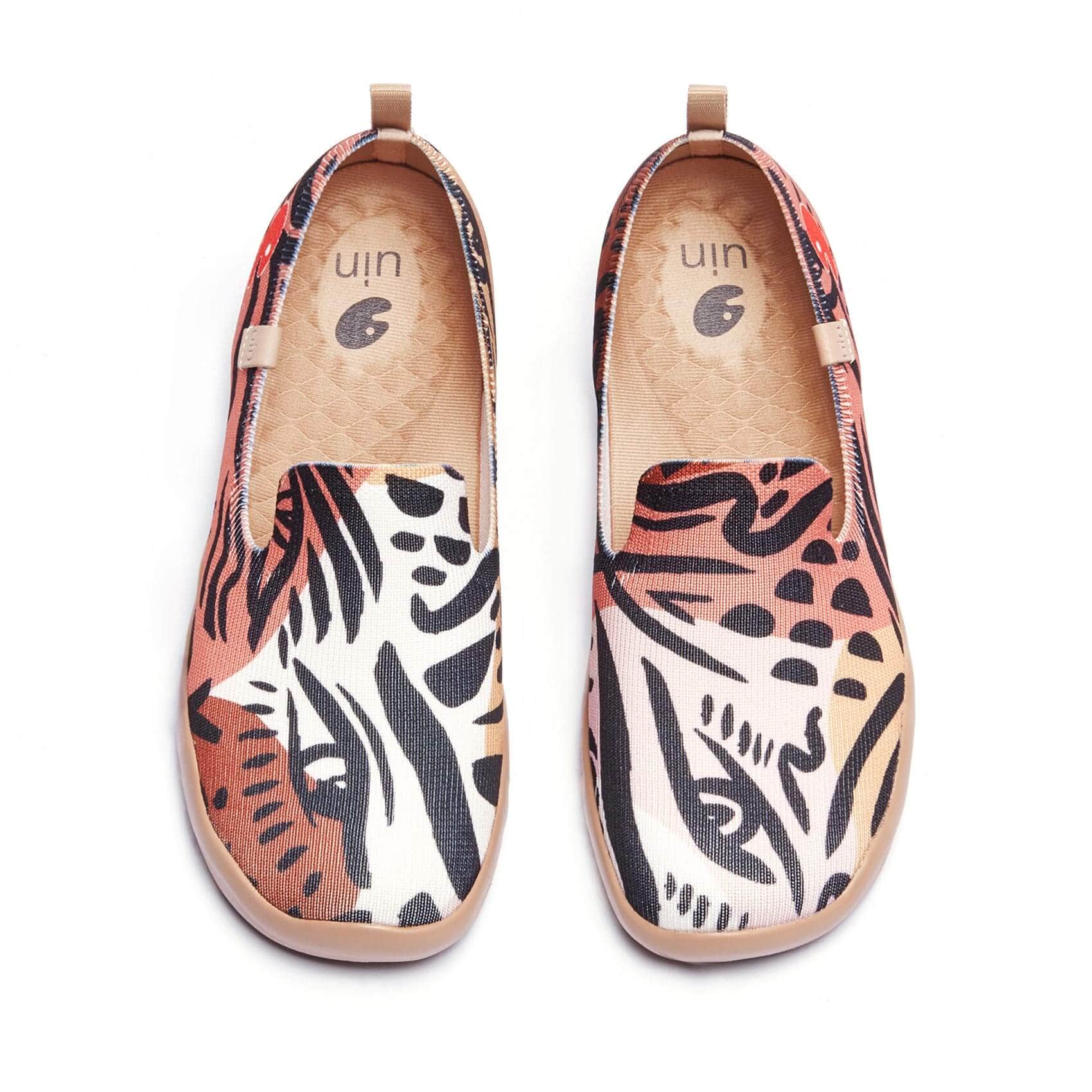 UIN Footwear Women Leopard's Eyes Barcelona Women-US Local Delivery Canvas loafers