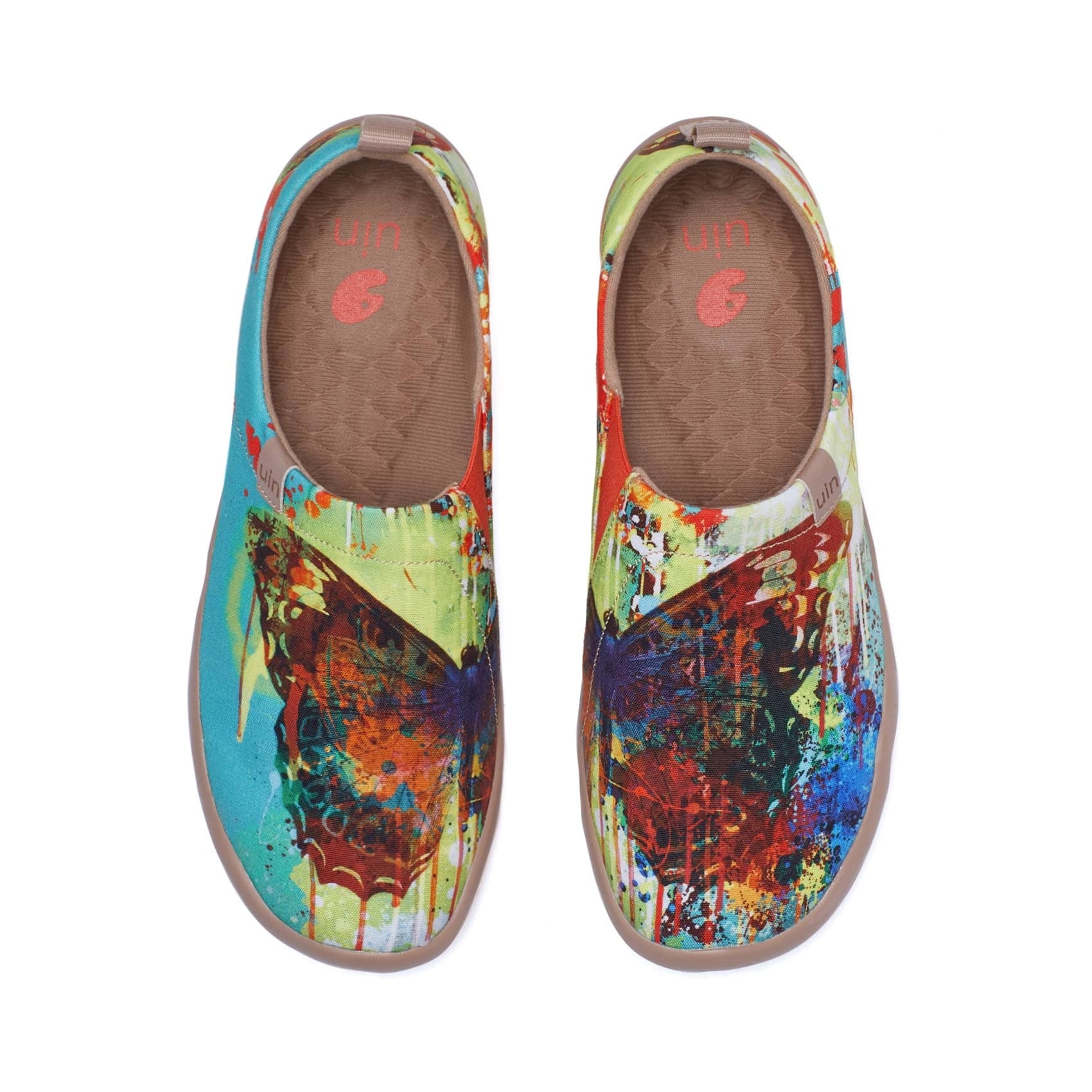 UIN Footwear Women MOTTLED BUTTERFLY-Canada Local Delivery Canvas loafers