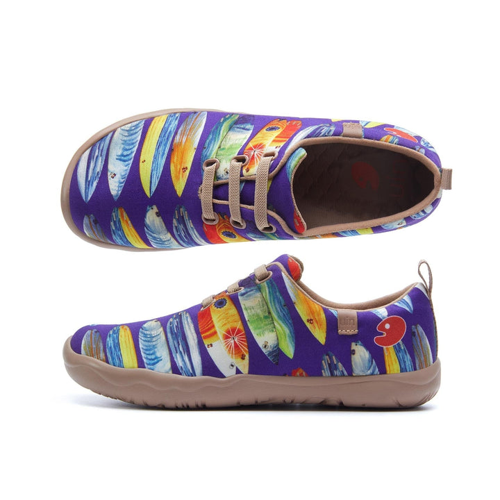 UIN Footwear Women Shark or Surfboard Canvas loafers