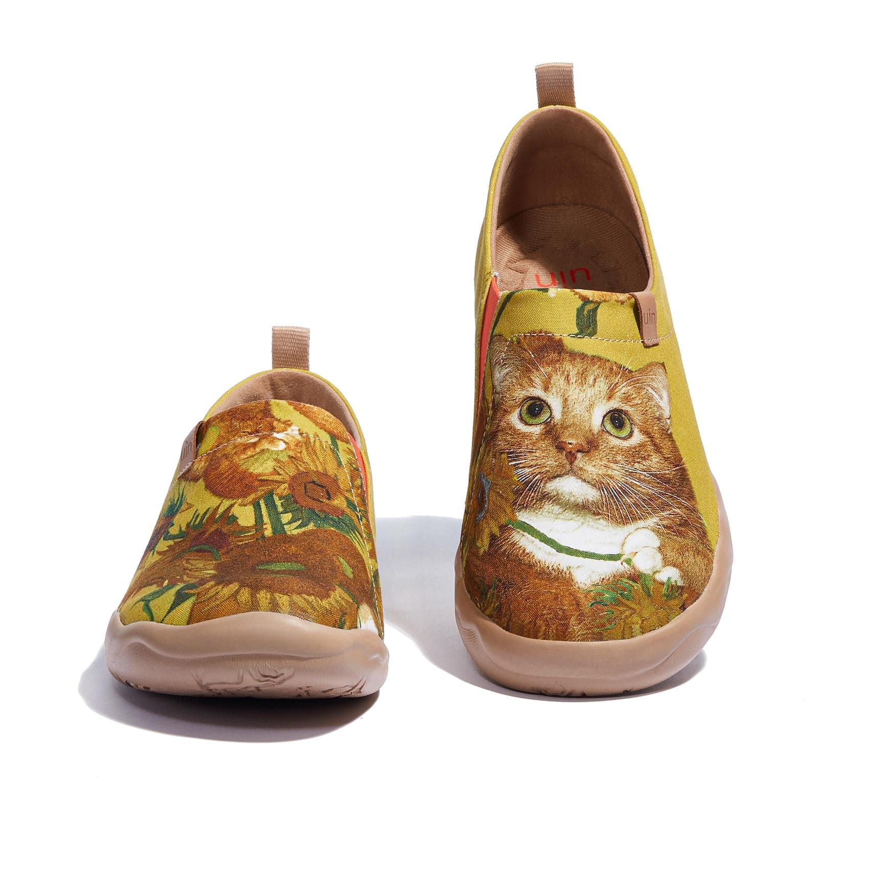 UIN Footwear Women Sunflowers and Cat Toledo I Women-US Local Delivery Canvas loafers