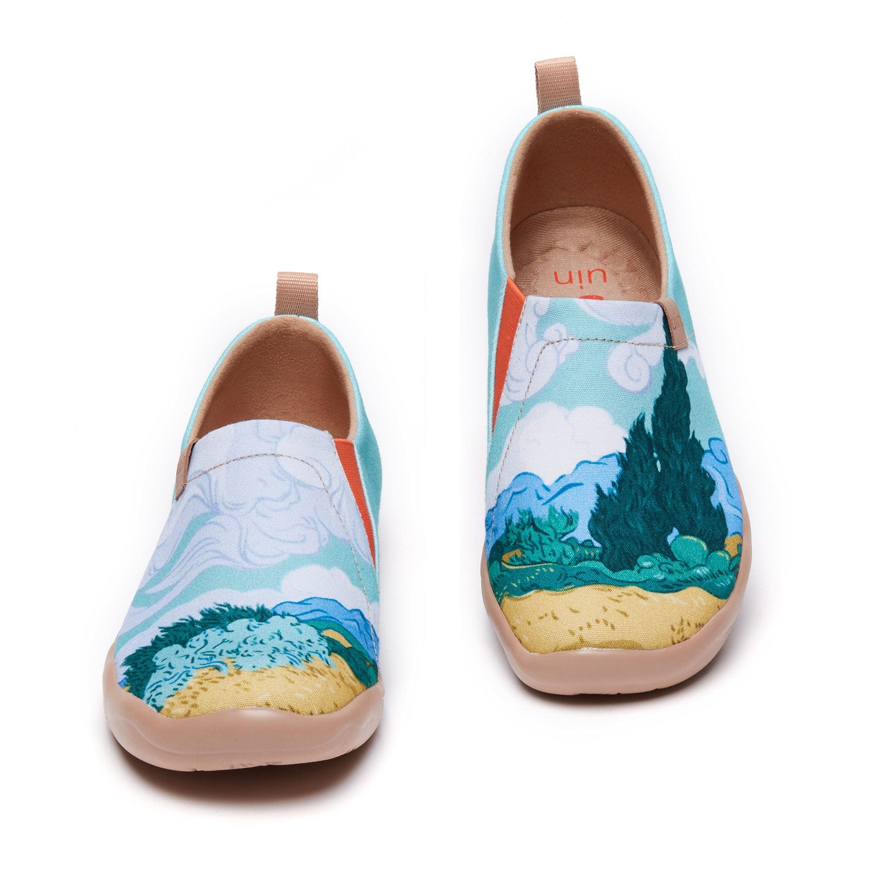 UIN Footwear Women Van Gogh Wheatfield with Cypresses Women-US Local Delivery Canvas loafers