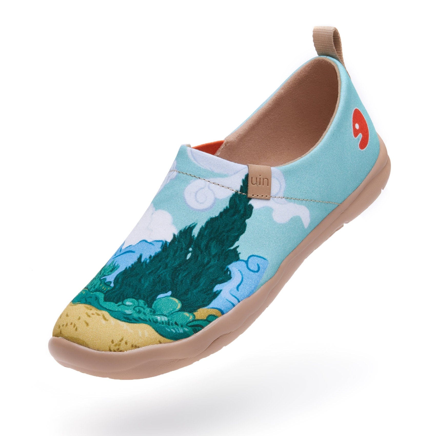 UIN Footwear Women Van Gogh Wheatfield with Cypresses Women-US Local Delivery Canvas loafers