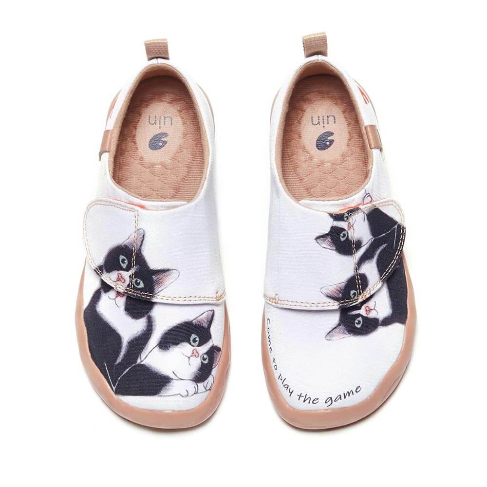 Milky Kitty Kid Art Painted Shoes | uin Footwear – UIN FOOTWEAR