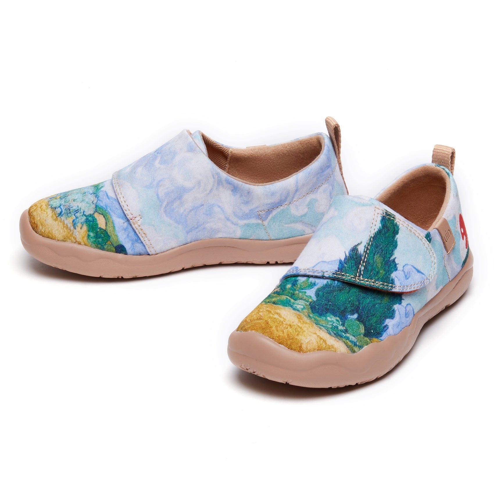 UIN Footwear Kid Van Gogh Wheatfield with Cypresses Kid Canvas loafers