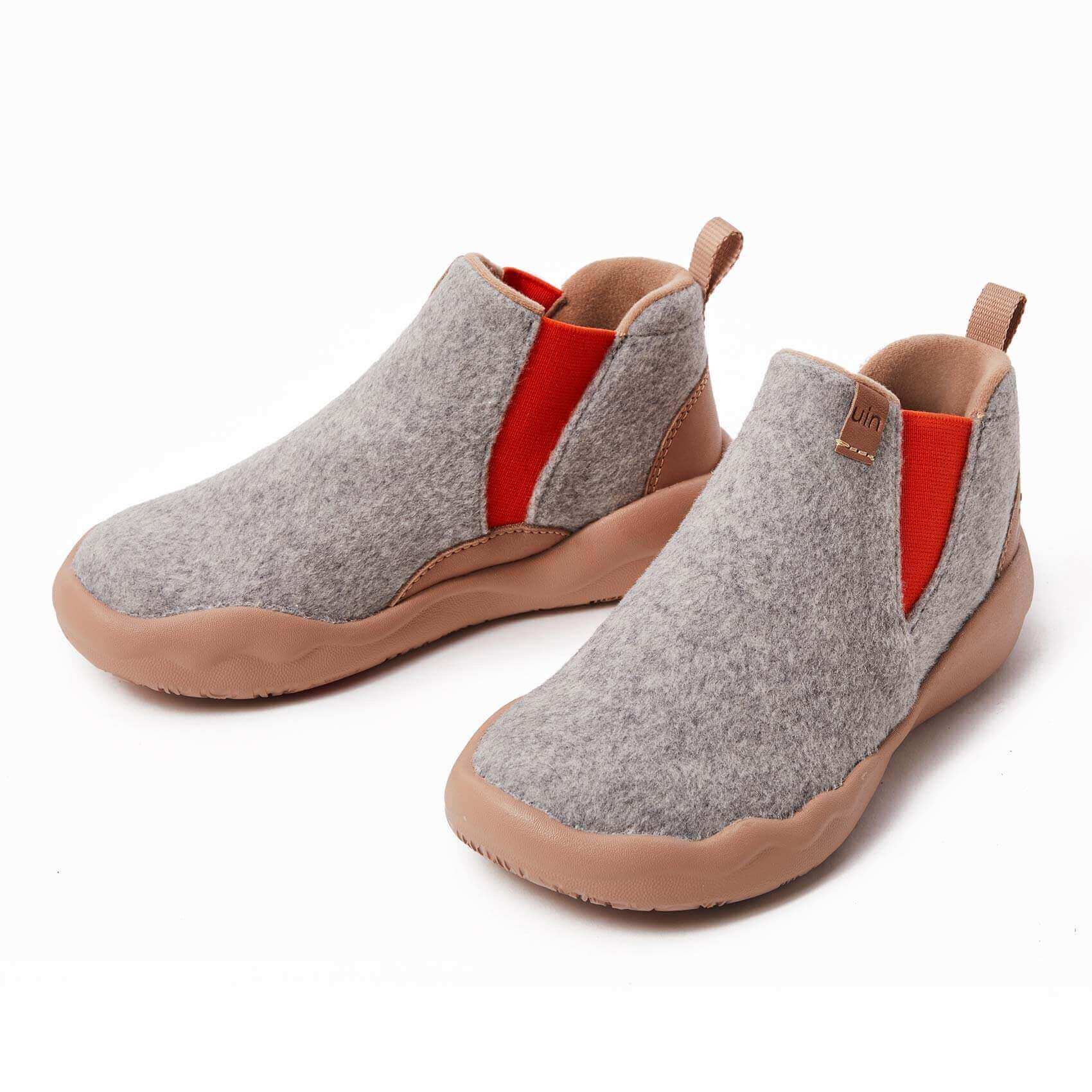 UIN Footwear Men Granada Light Grey Wool Boots Men Canvas loafers