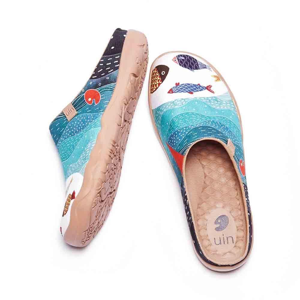 UIN Footwear Men Happy Fish Men Slipper-US Local Delivery Canvas loafers