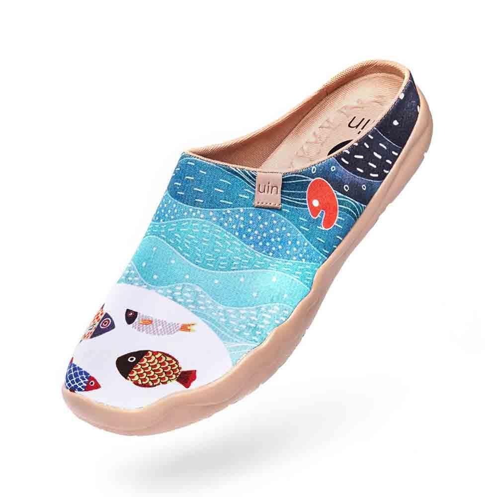 UIN Footwear Men Happy Fish Men Slipper-US Local Delivery Canvas loafers