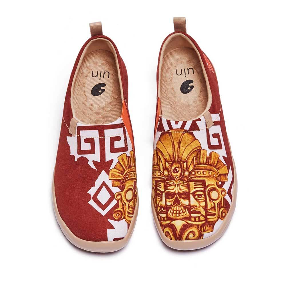 UIN Footwear Men Mayan Totem Canvas loafers