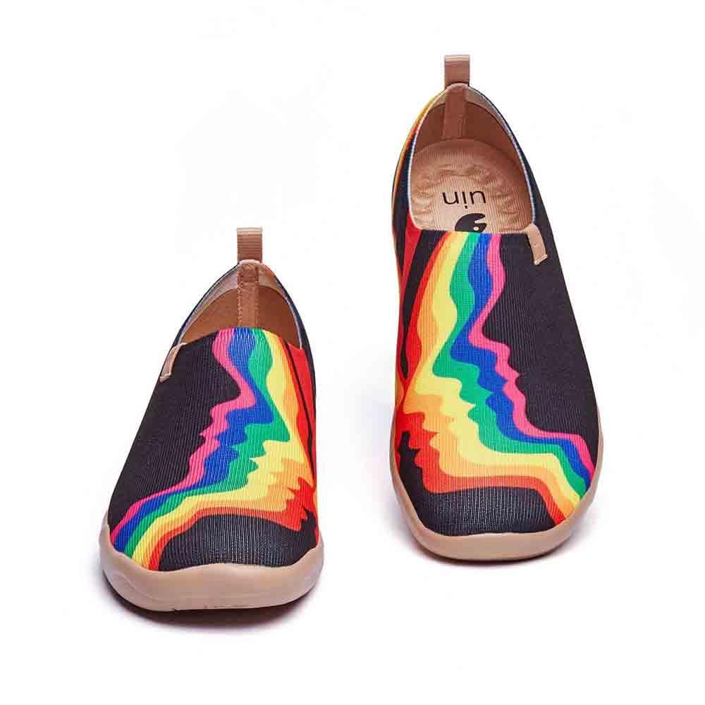 UIN Footwear Men Rainbow Love Black Men Canvas loafers