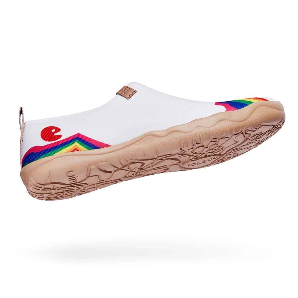 UIN Footwear Men Rainbow Love White Men Canvas loafers