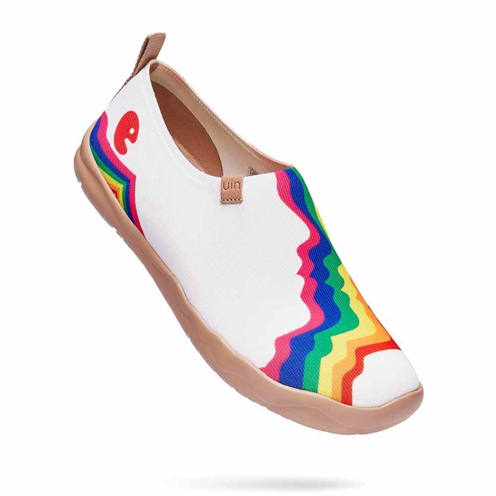 UIN Footwear Men Rainbow Love White Men Canvas loafers