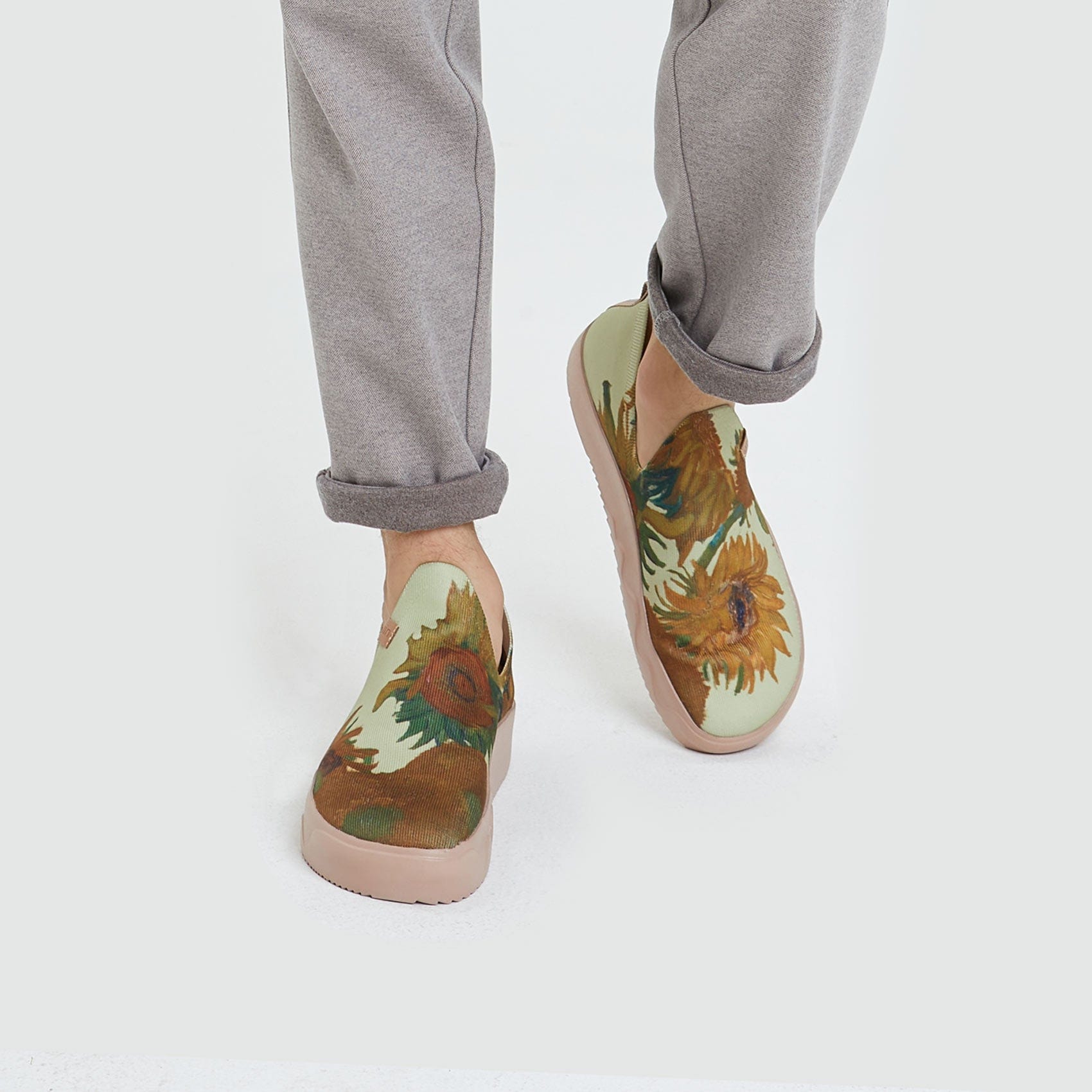 UIN Footwear Men Van Gogh Sunflowers Fuerteventura Men Canvas loafers