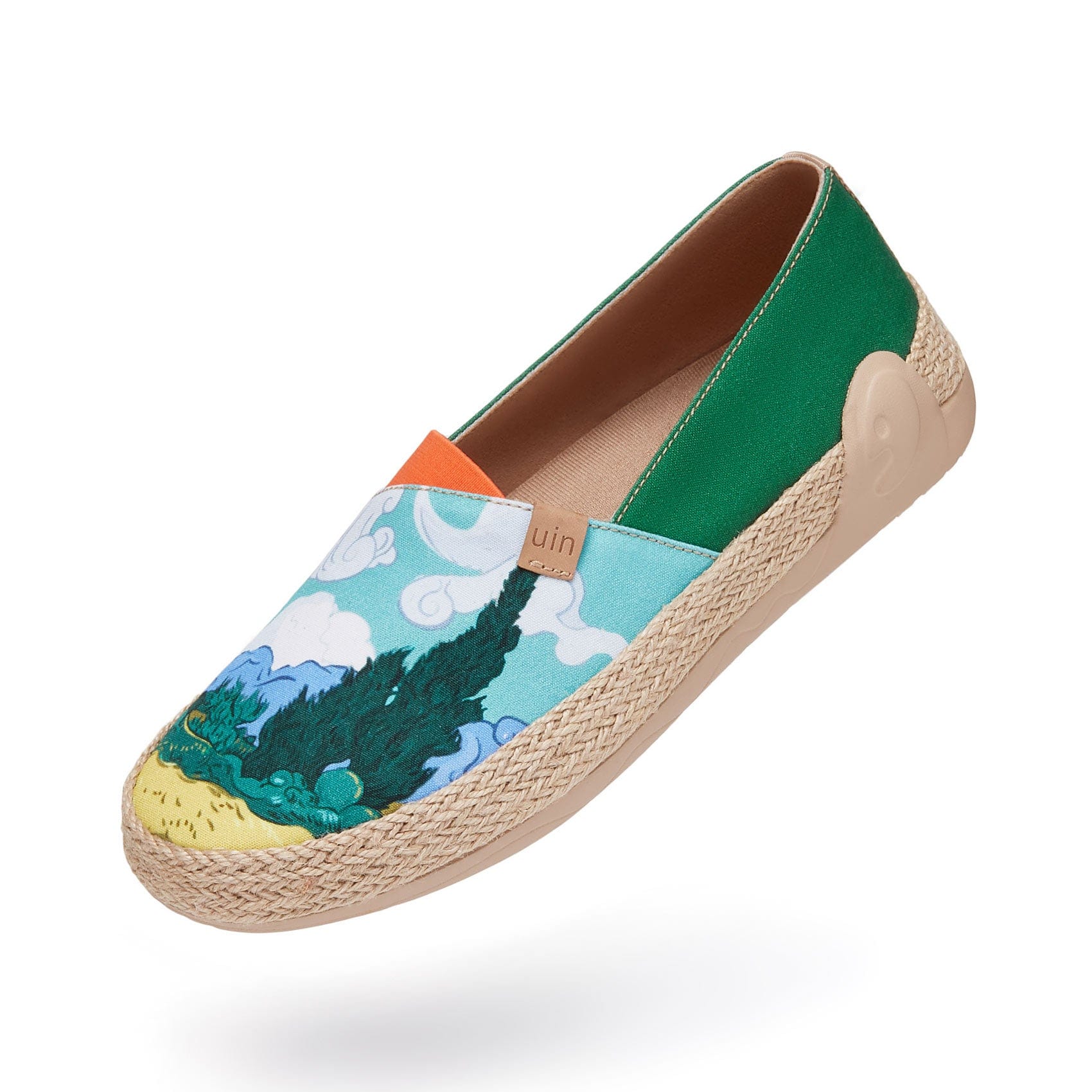 UIN Footwear Men Van Gogh Wheatfield with Cypresses Marbella I Men Canvas loafers