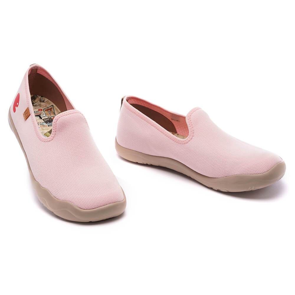 UIN Footwear Women Barcelona Knitted Pink Canvas loafers