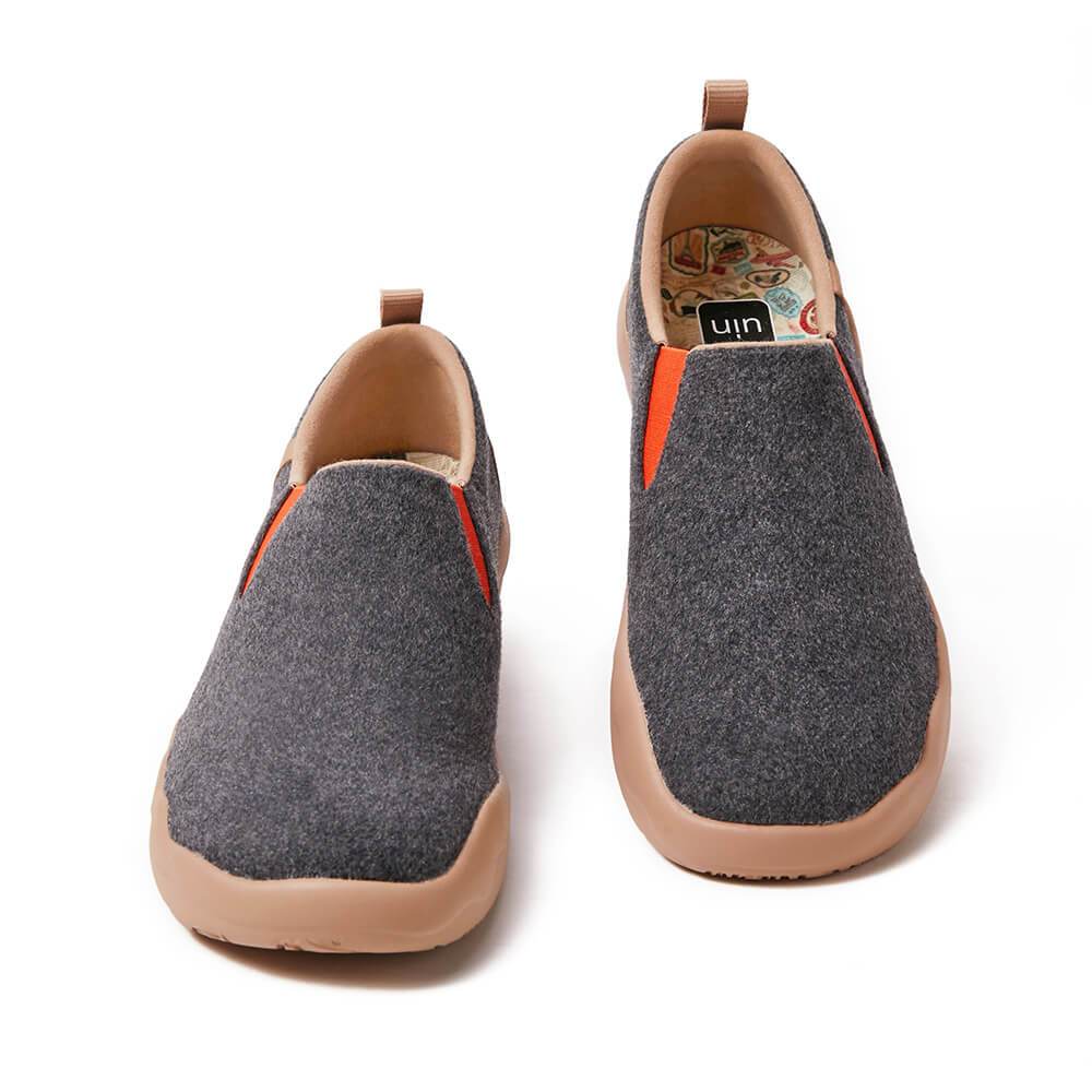 UIN Footwear Women Cuenca Deep Grey Wool Women-US Local Delivery Canvas loafers