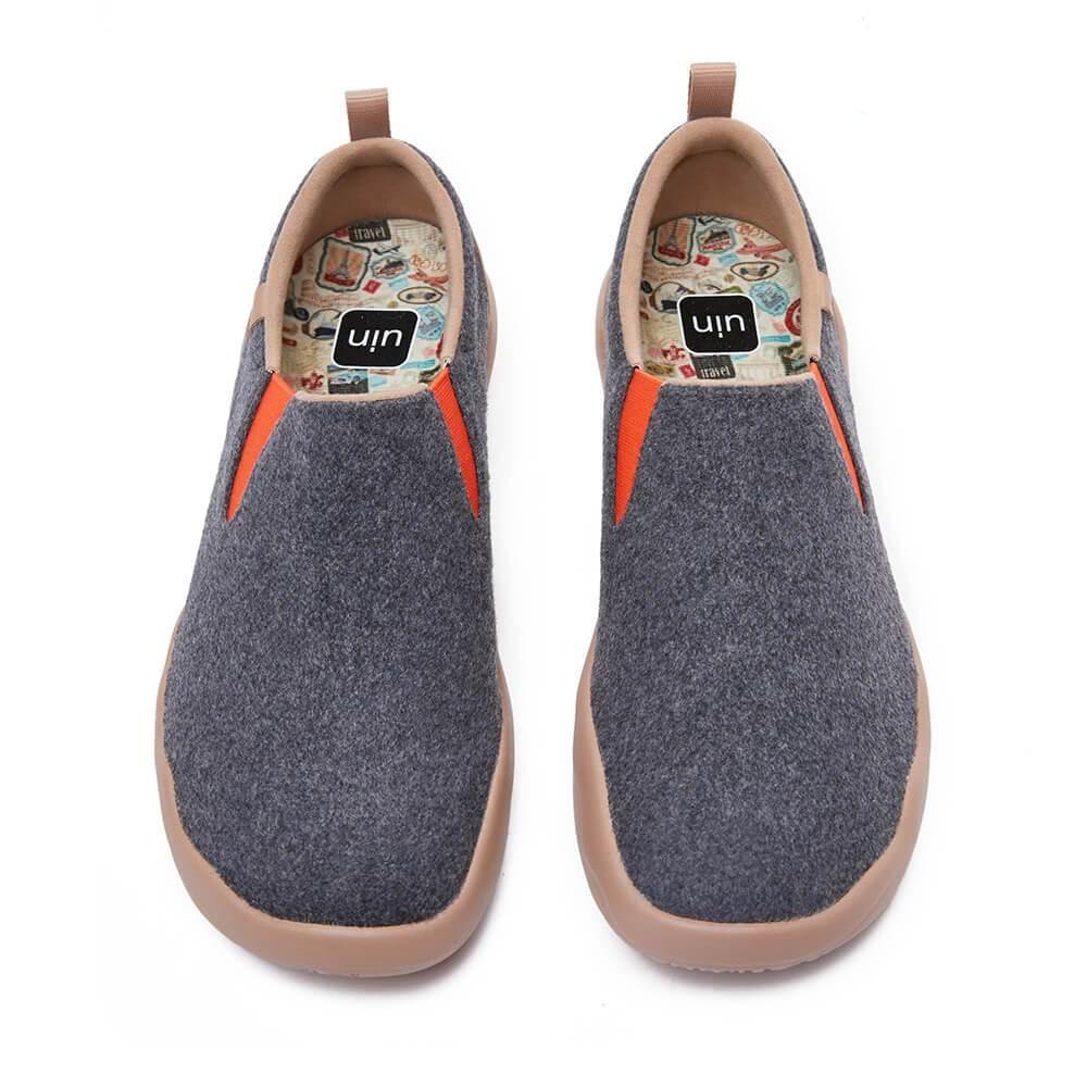 UIN Footwear Women Cuenca Deep Grey Wool Women-US Local Delivery Canvas loafers