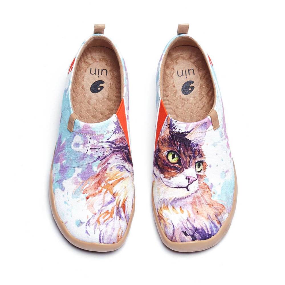 UIN Footwear Women Curl Cat Canvas loafers