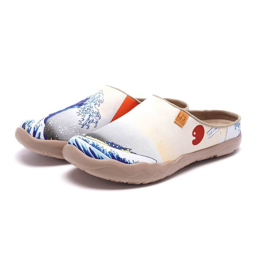 Great Wave off Kanagawa Slipper Art Painted Canvas Shoes | UIN Footwear ...