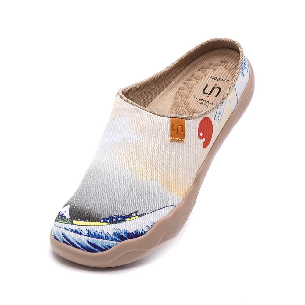 UIN Footwear Women Great Wave off Kanagawa Slipper-US Local Delivery Canvas loafers