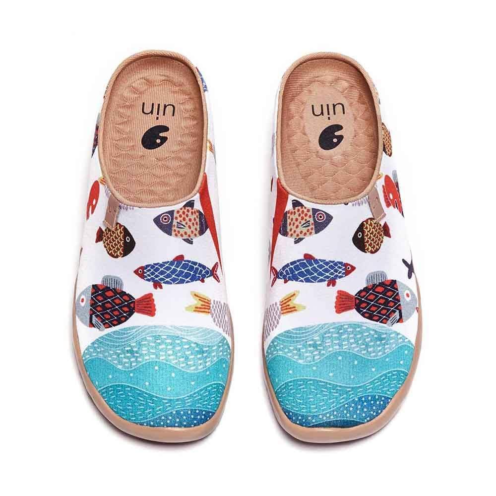 UIN Footwear Women Happy Fish Women Slipper-US Local Delivery Canvas loafers