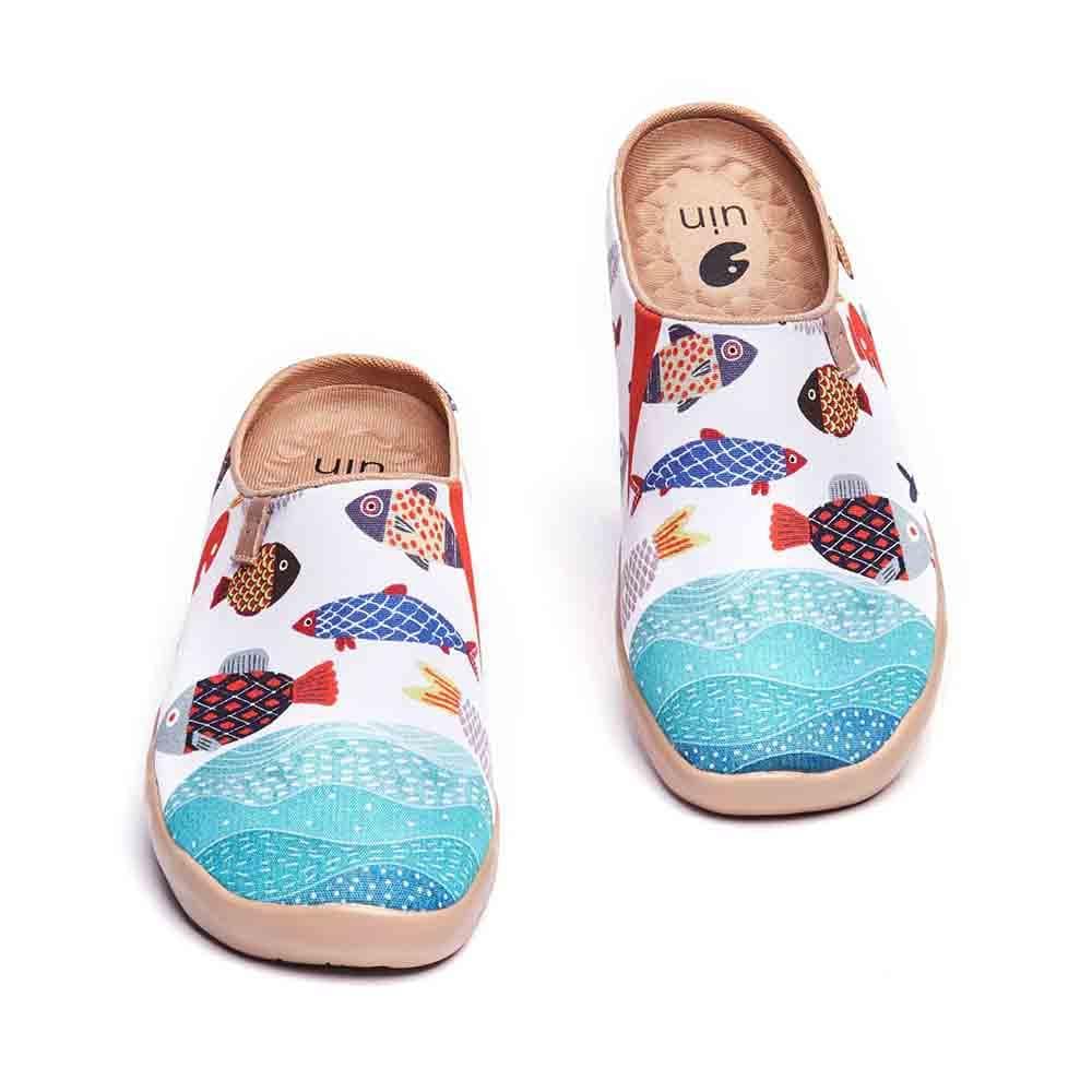 UIN Footwear Women Happy Fish Women Slipper-US Local Delivery Canvas loafers