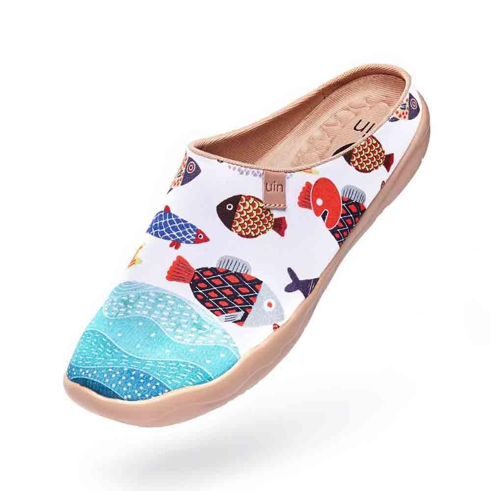 UIN Footwear Women Happy Fish Women Slipper-US Local Delivery Canvas loafers