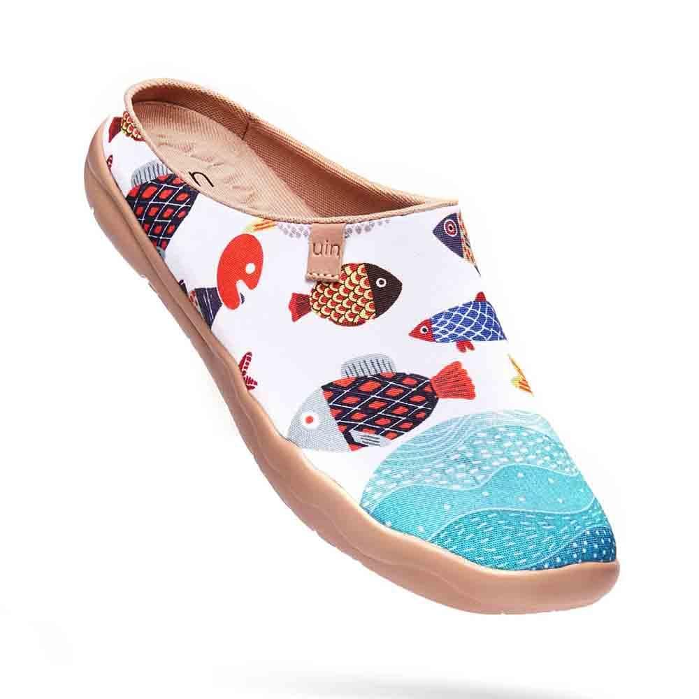 UIN Footwear Women Happy Fish Women Slipper-US Local Delivery Canvas loafers