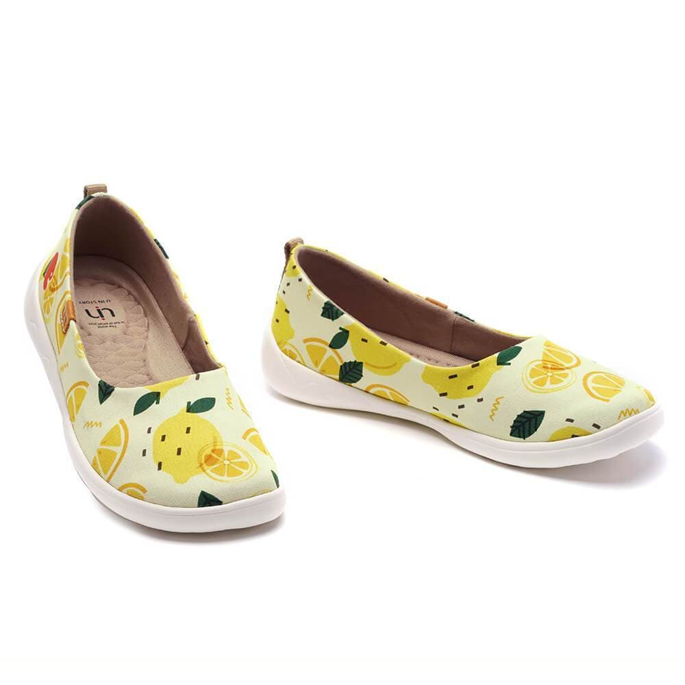 UIN Footwear Women Lemon juice-US Local Delivery Canvas loafers