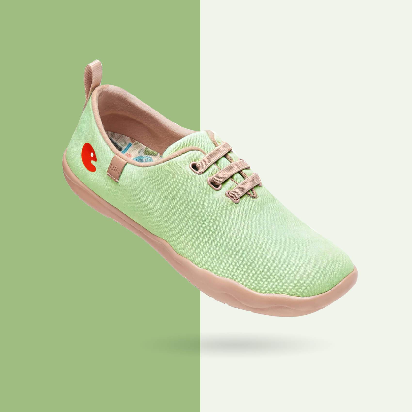 UIN Footwear Women Moguer Pastel Green Canvas loafers