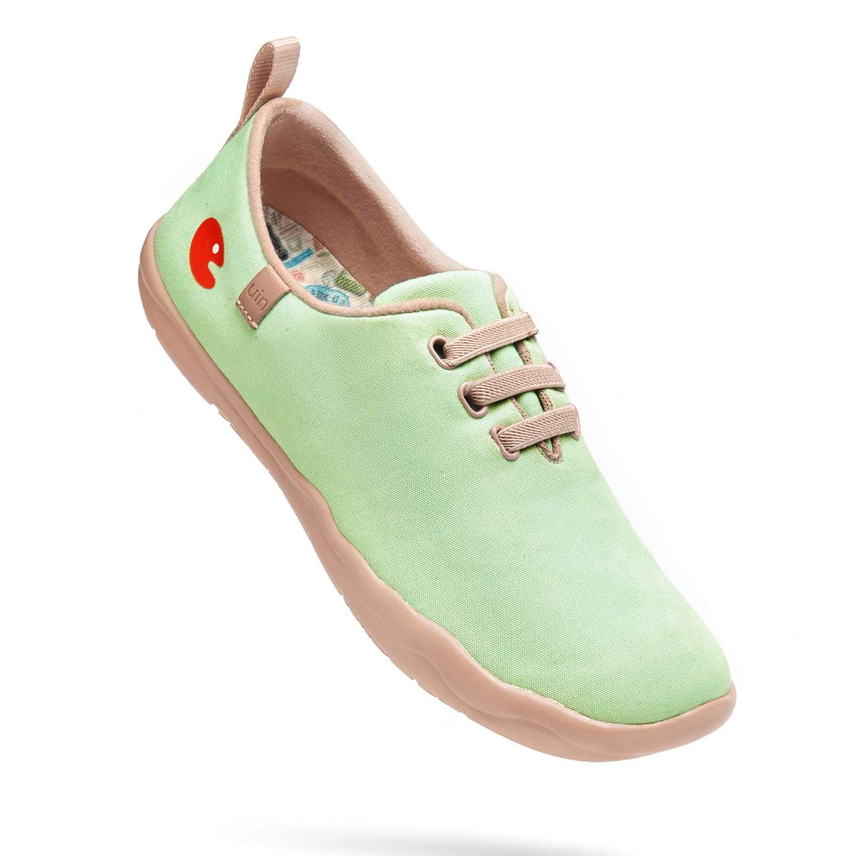 UIN Footwear Women Moguer Pastel Green Canvas loafers