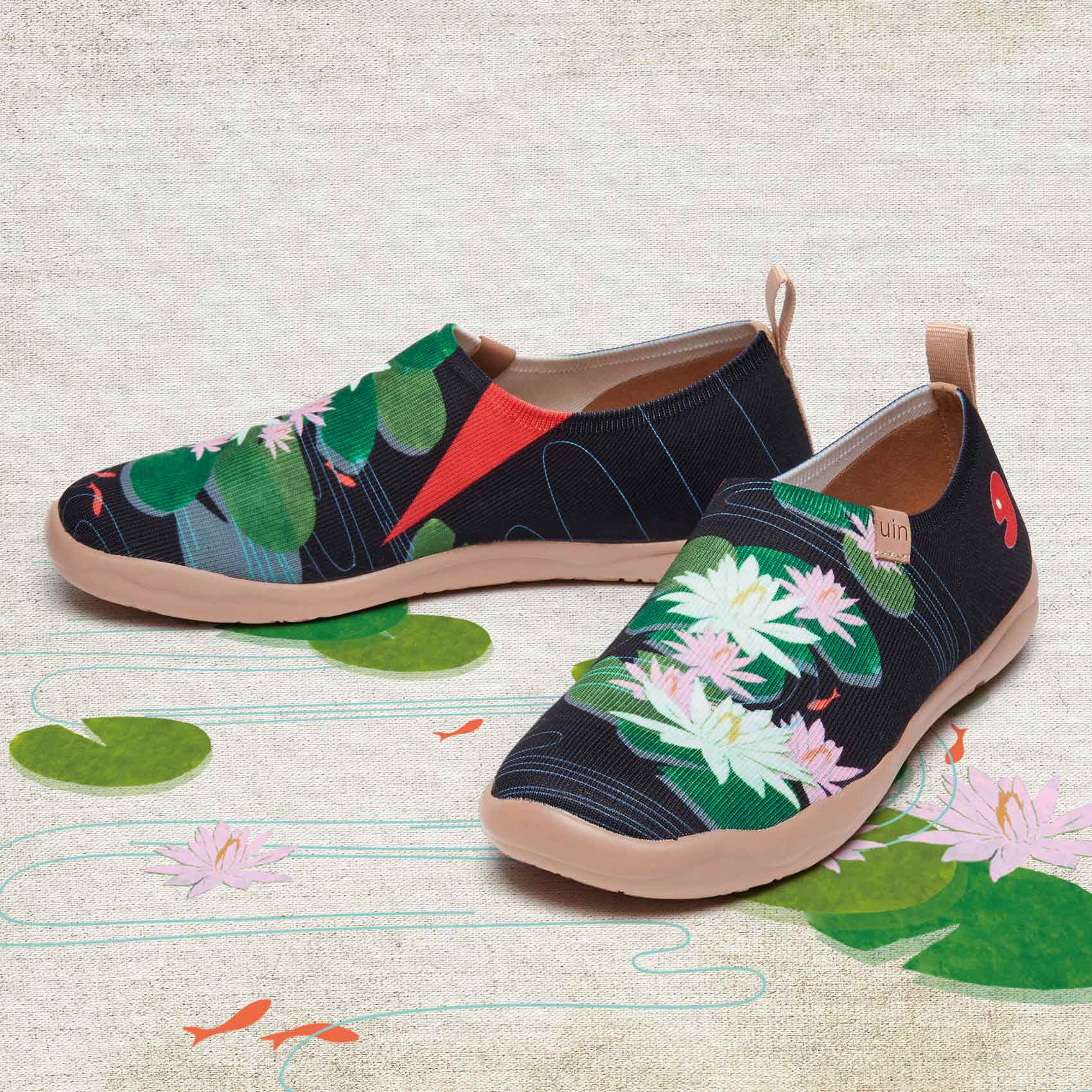 UIN Footwear Women Monet The Water-Lily Pond V2 Women-US Local Delivery Canvas loafers