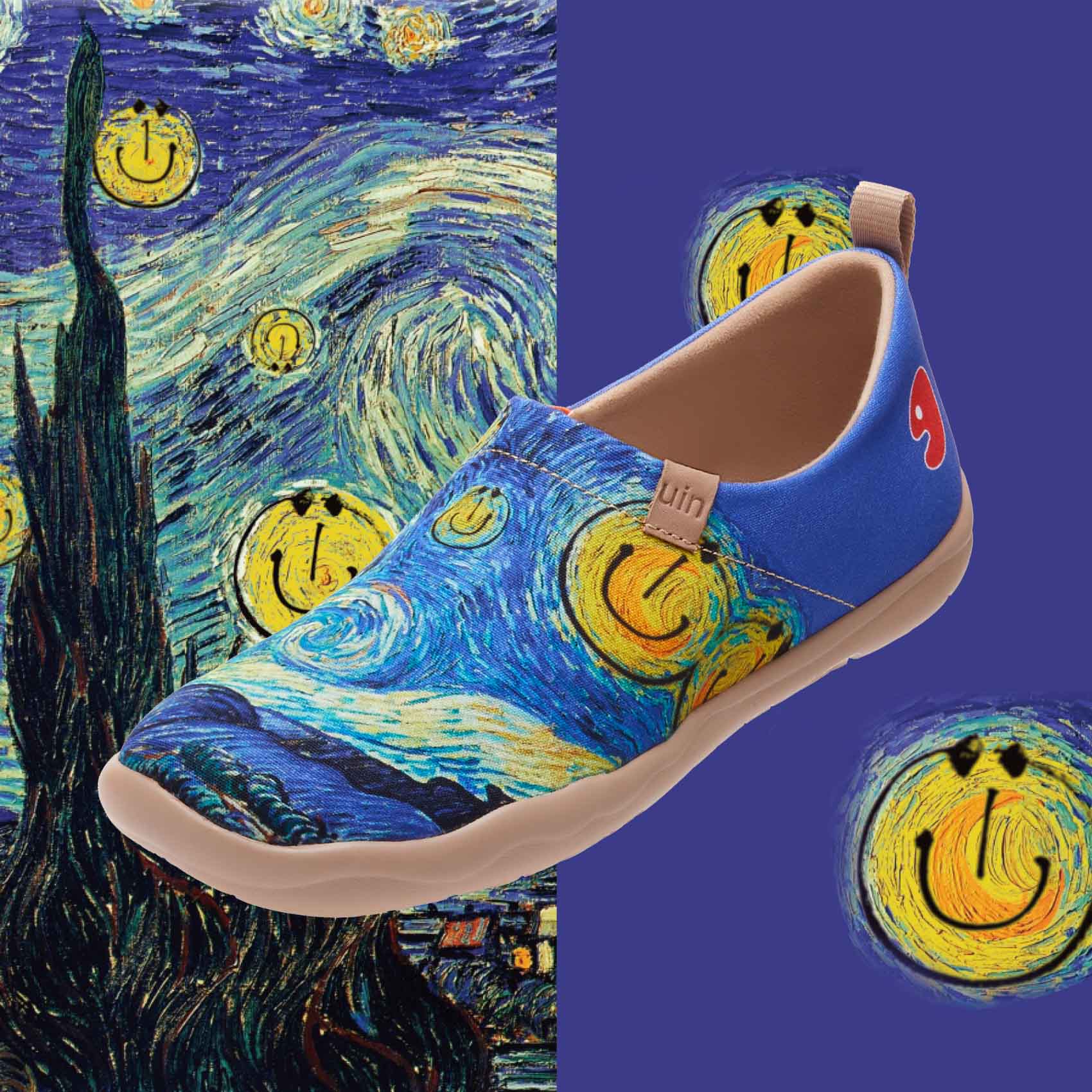 UIN Footwear Women Smiley Night Toledo I Women-US Local Delivery Canvas loafers