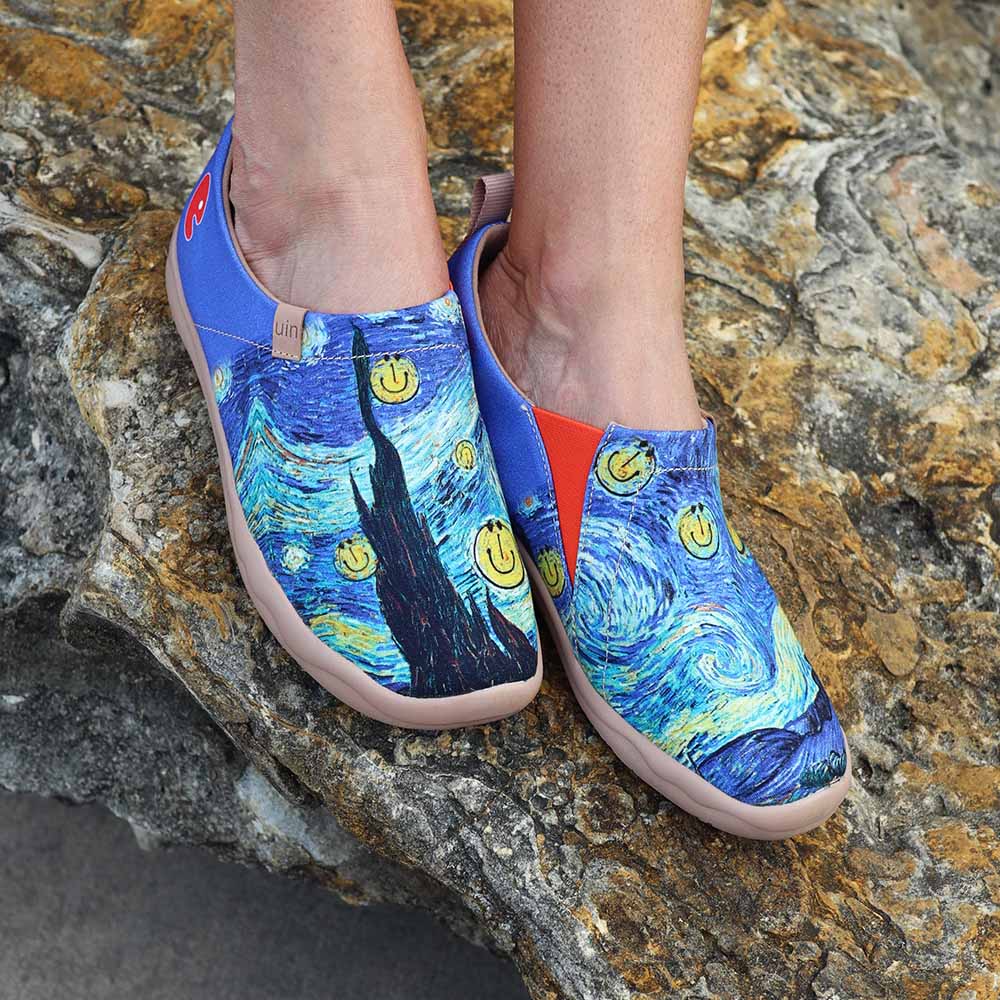 UIN Footwear Women Smiley Night Toledo I Women-US Local Delivery Canvas loafers