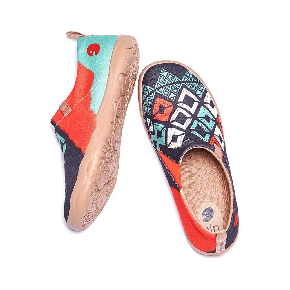 UIN Footwear Women Spirit Pattern-US Local Delivery Canvas loafers