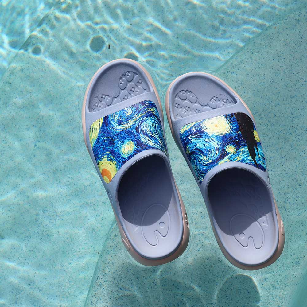 UIN Footwear Women Starry Night Ibiza Slides Canvas loafers