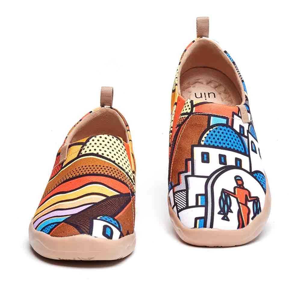 UIN Footwear Women Sunset in Santorini Canvas loafers