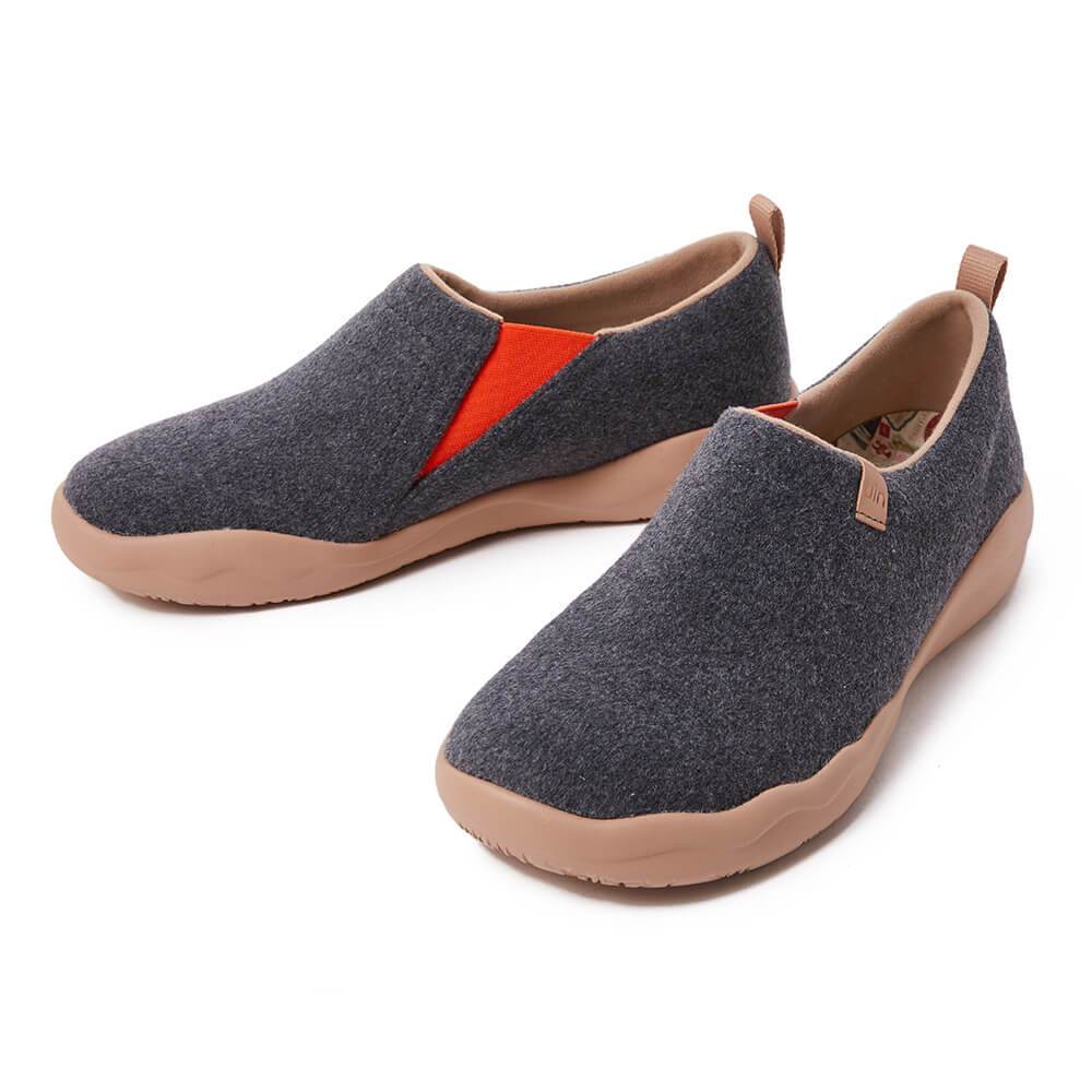 UIN Footwear Women Toledo II Deep Grey Wool Women-US Local Delivery Canvas loafers