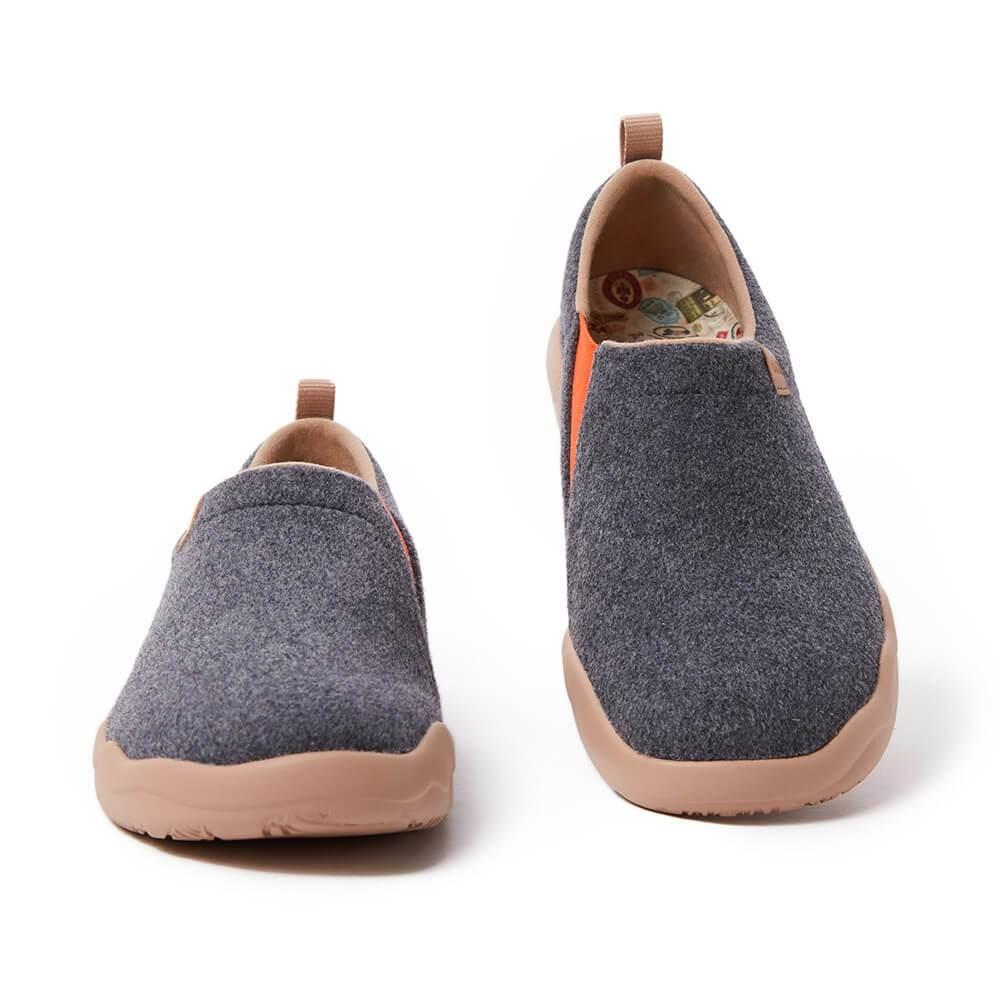 UIN Footwear Women Toledo II Deep Grey Wool Women-US Local Delivery Canvas loafers