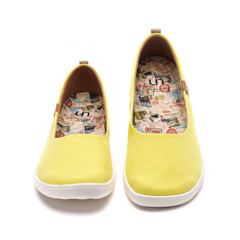 UIN Footwear Women Valencia Canvas Yellow Canvas loafers