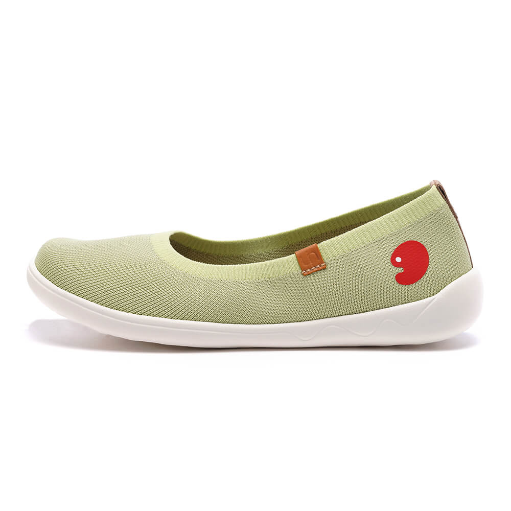 UIN Footwear Women Valencia Knitted Light Green Canvas loafers