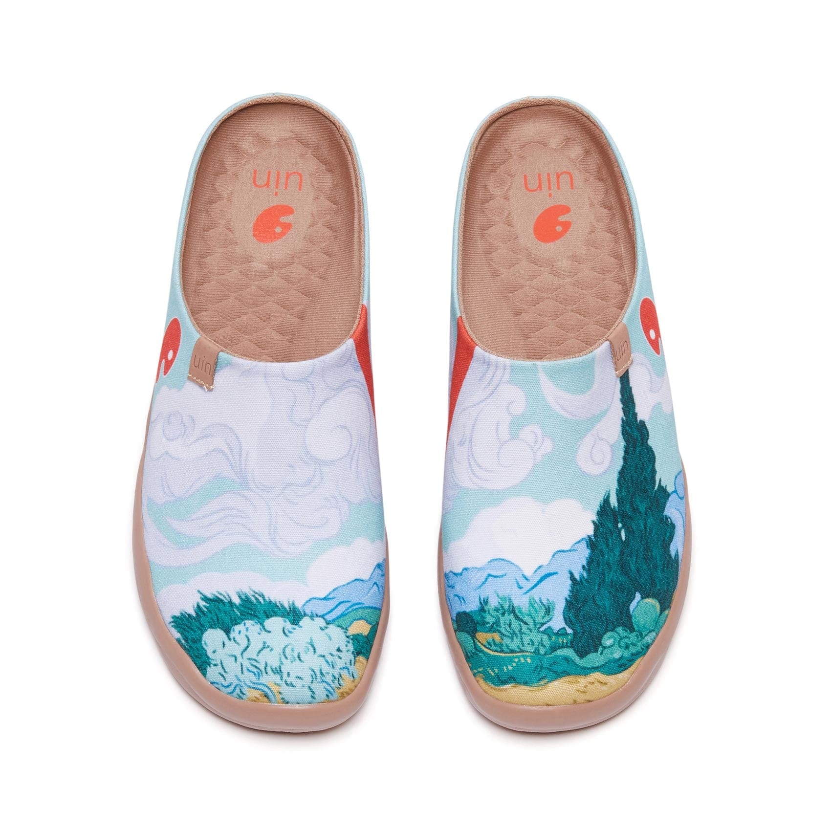 UIN Footwear Women Van Gogh Wheatfield with Cypresses Malaga Slipper Women Canvas loafers