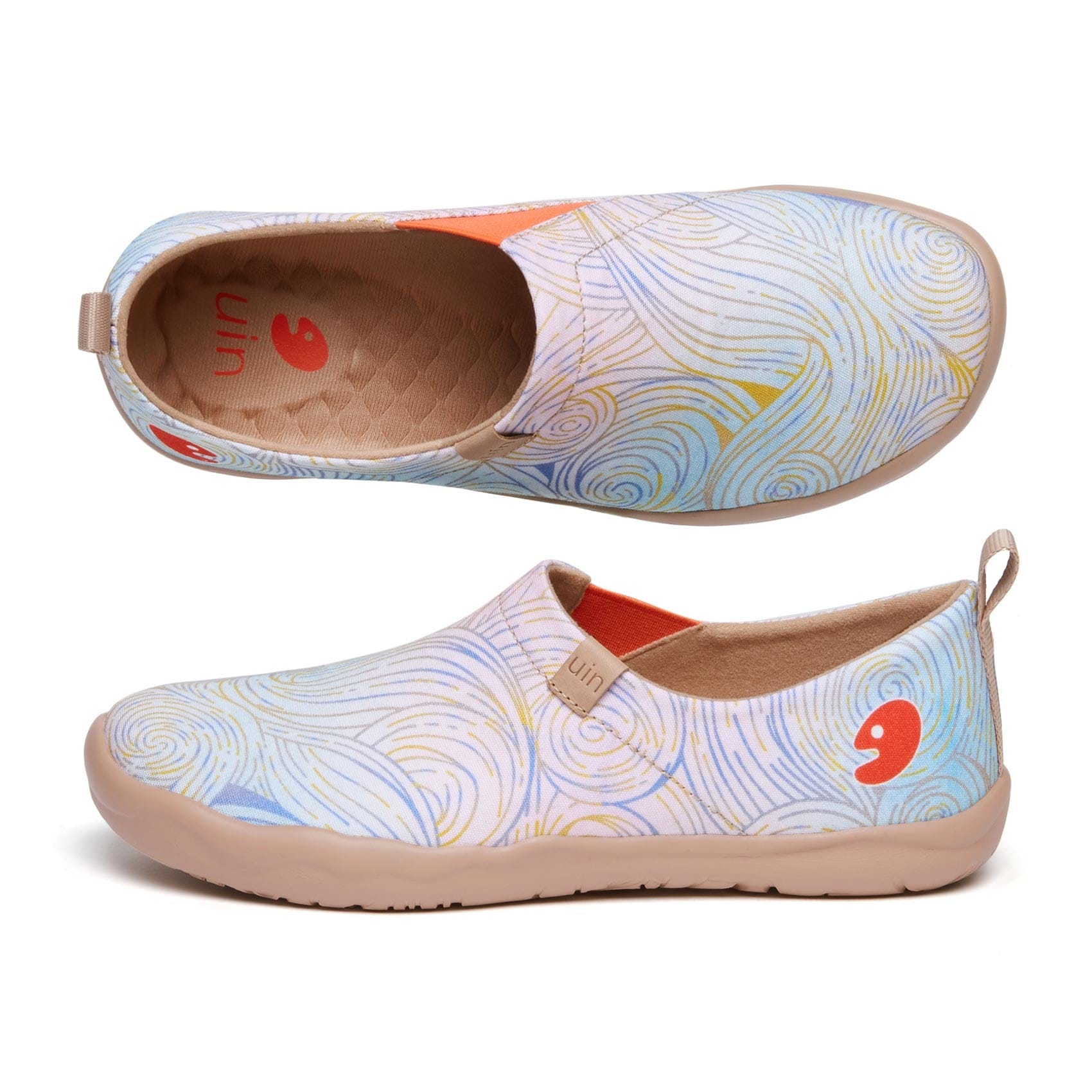 UIN Footwear Women Van Gogh Wheatfield with Cypresses V3 Women Canvas loafers